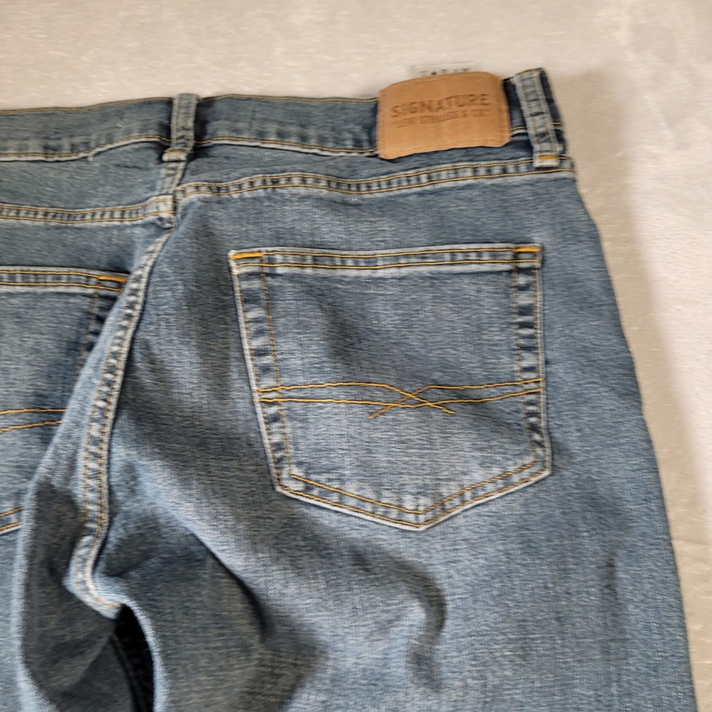 Signature by Levi Strauss & Co S51 Straight Jeans Mens 34x32.5 Blue Medium Wash - Picture 12 of 13